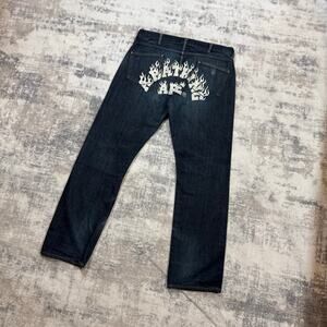 Authentic Bape 2000’s Flame Jeans 36